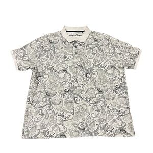 Robert Graham Polo Shirt Mens Large Short Sleeve Classic Fit AOP Paisley